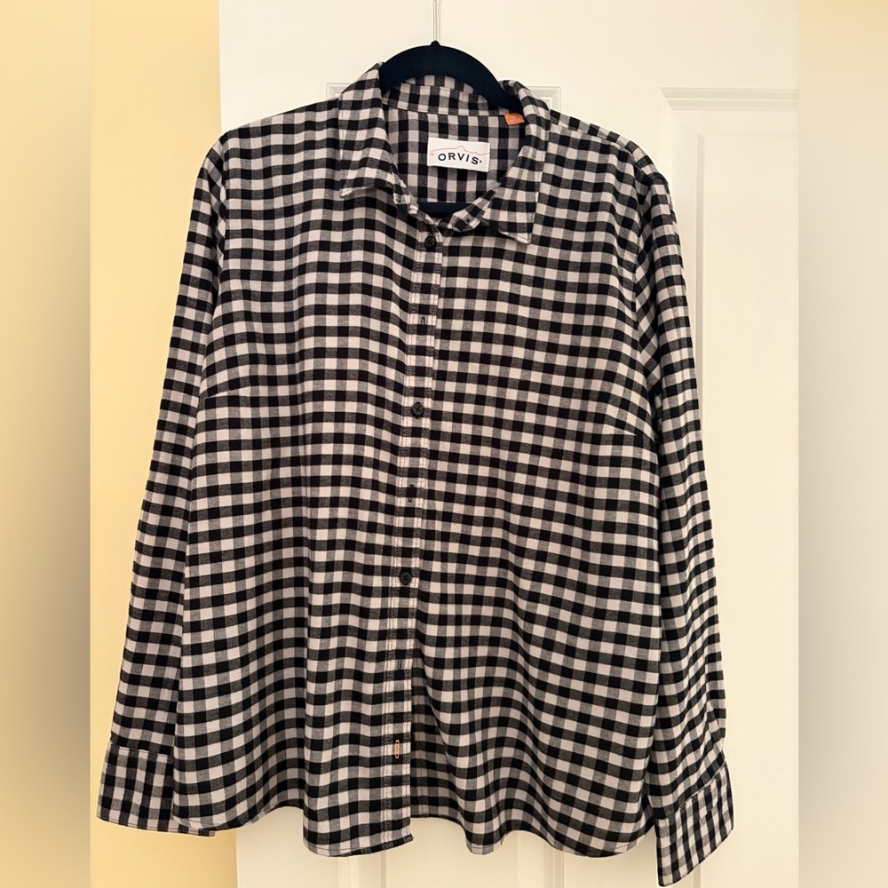 Orvis Black & White Gingham Blouse
